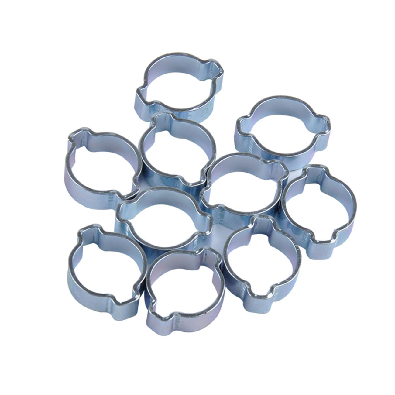 Collier de Serrage du Tuyau 160 Pièces Acier au Carbone Double Oreilles | 8 Tailles Assorties, Boîte de Rangement Incluse, pour Eau et Flexible, Design à Bande Arrondie