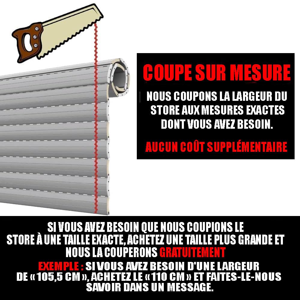 Stores enrouleurs PVC sur Mesure – Lames Droit 50 mm – Installation Facile – PERTONI TENDE (Hauteur 150cm x 80cm Largeur)