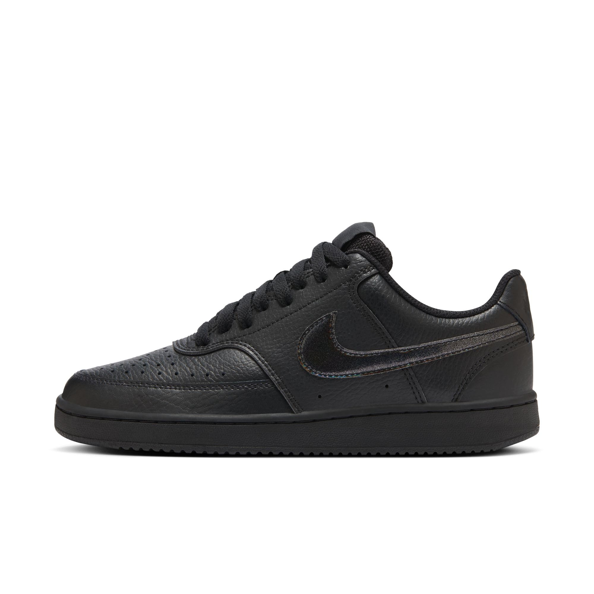 NIKE Women's Court Vision Low Sneaker, Black/Black, 6 UK