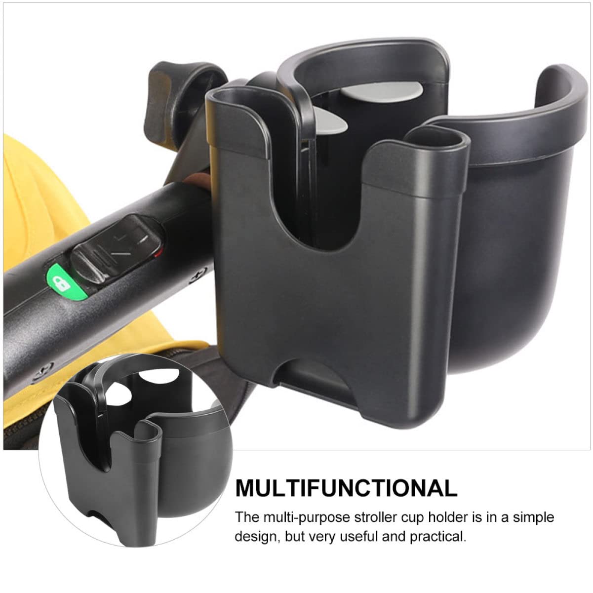 Toddmomy 1pezzi Portaborraccia per Passeggino in Abs con Porta Telefono e Porta Bicchieri Adatto Varie Aste Pratico per Viaggi