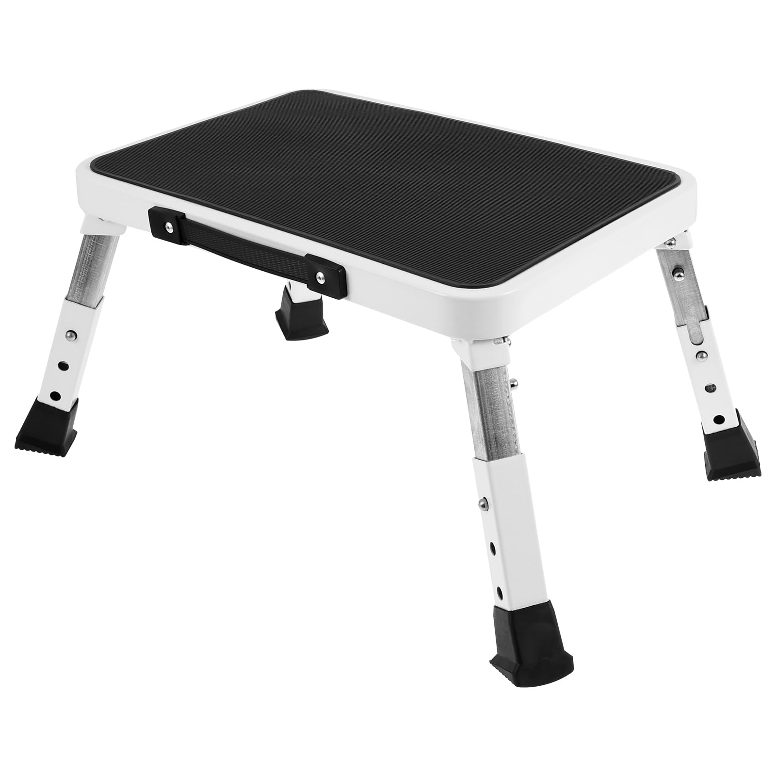 3-stufig Höhenverstellbarer Tritthocker Klappbar, bis zu 150 kg, Klapptritt Faltbar mit Rutschfester Gummifüßen, Tragbarer Trittstufe Klappbar für Erwachsene, Senioren, Kinder, Küche, Büro