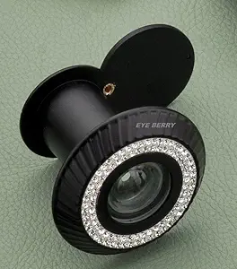 Eye Berry Door Lens 180 degreeGlass Lens Degree Brass +Zink Door Eye viewer with Double Diamond Layer with Perfect Matching for Main Door (Dimond Black, 35-55 mm)