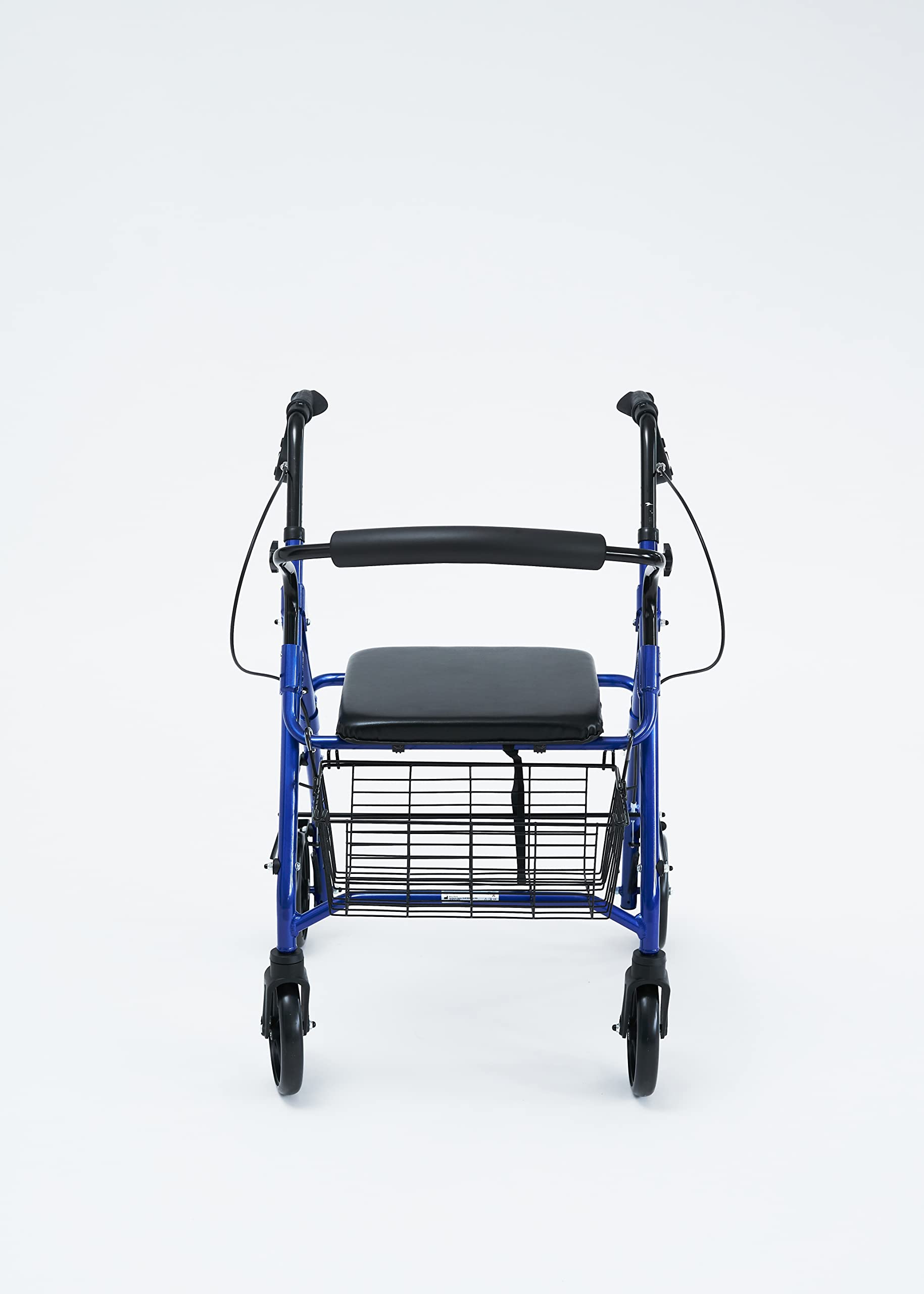 Rollator in alluminio con cestino, impugnature anatomiche regolabili in altezza, sedile, poggiaschiena ruote da 7,3"
