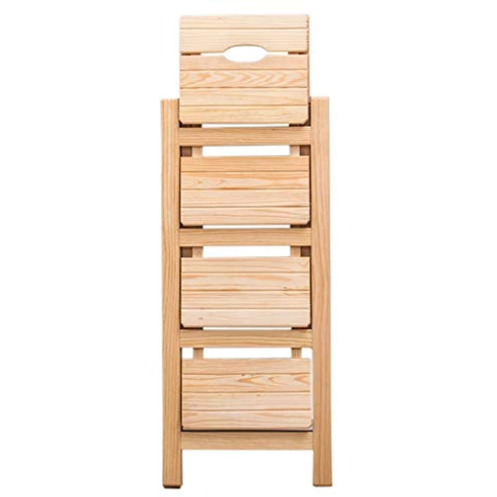 Escalera de madera maciza con pedal ancho multifuncional para un apoyo firme y seguro
