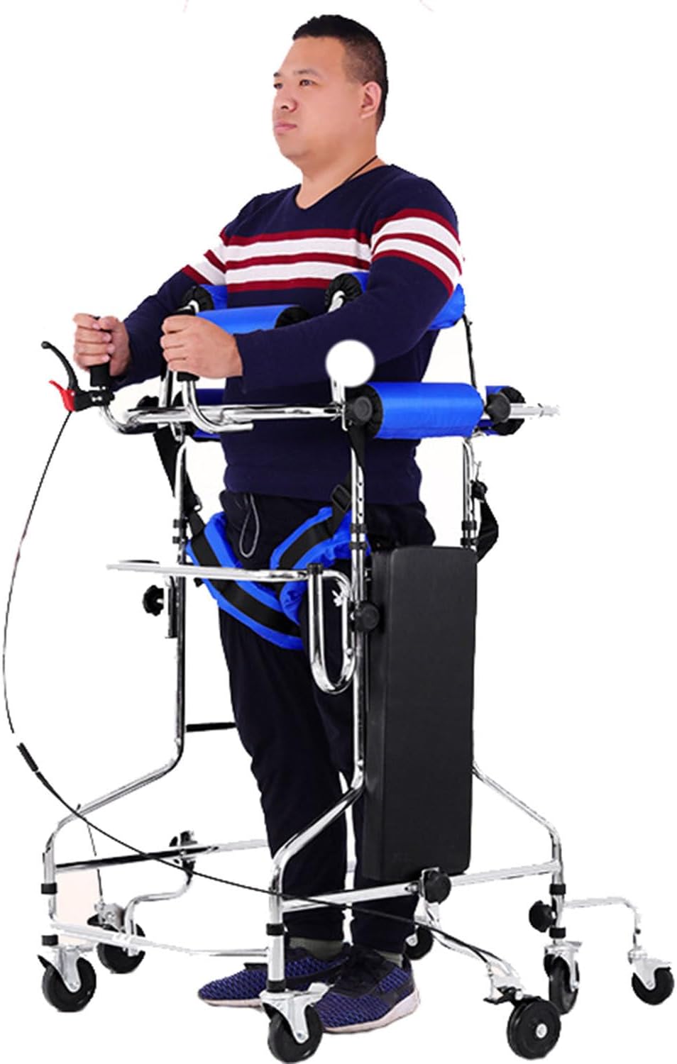 Walking Aid for The Disabled, 8-Wheel Anti-Tilt, Adjustable Height, Walking Aid for The Elderly, Hemiplegia Rehabilitation Standing Frame, Suitable for 58-71 Inches, Can Bear 220 Pounds,Female