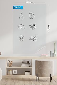 Difference Promotion Transparent, 2 Non-Adhesive Holders, Static, Innovative, Practical Writing Board, Electrostatic Paper (centimeters, 100 x 120)