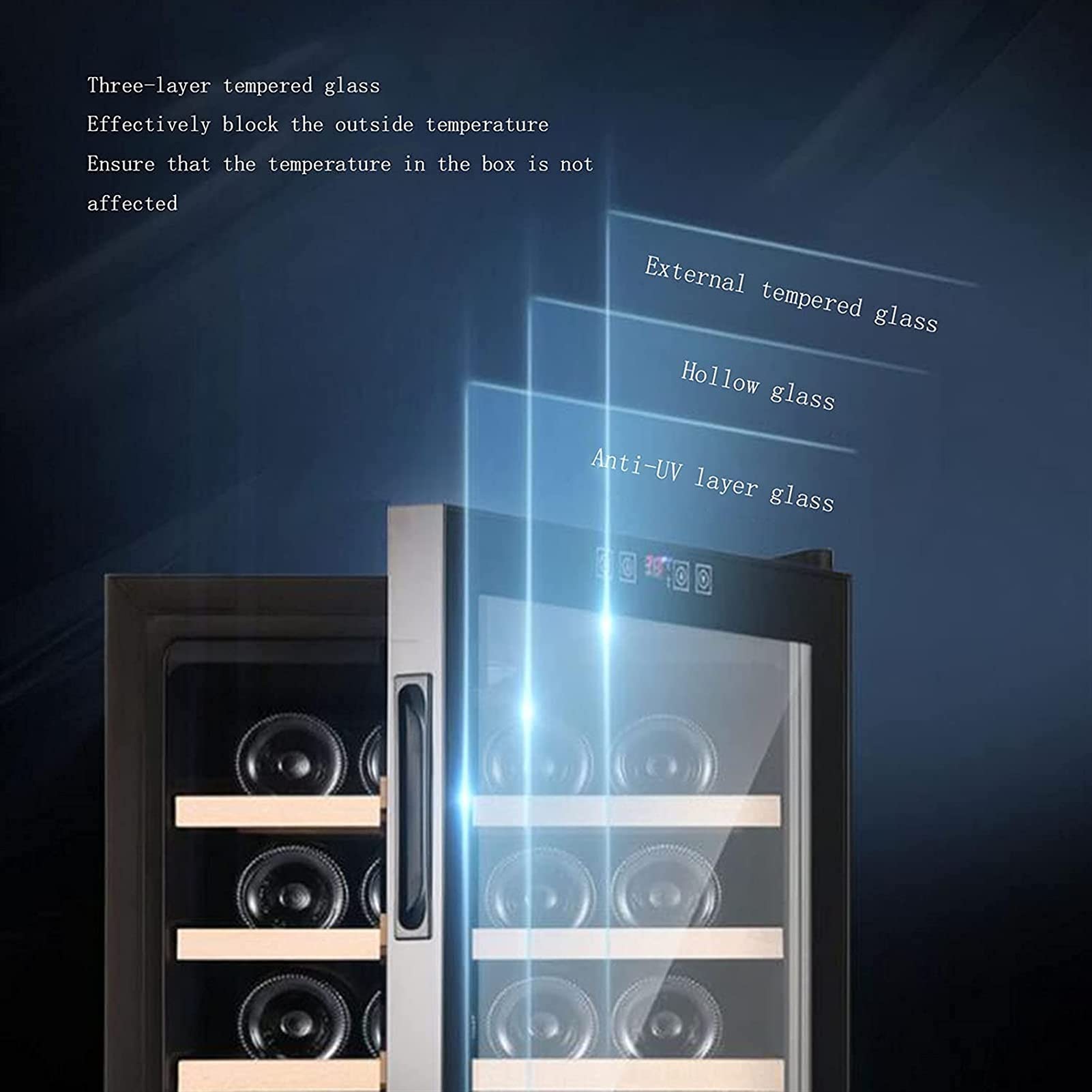 LJLZXPBUS 16 Bottle Compressor Wine Cooler Refrigerator w/Lock Large Wine Cellar for Red, White, Champagne or g Wine 41f-64f Digital Temperature Control Fridg on Fridge.com