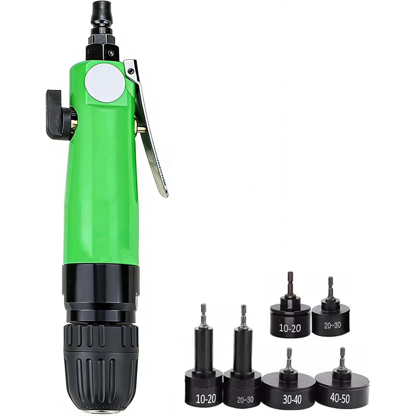 MiyKom Pneumatic Bottle Capper Machine for Bottle Sealing, High Torque Air Capper Tool with Forward Reverse Switch, 2500 RPM Ergonomic Cap Tightener for Production Lines, Green B