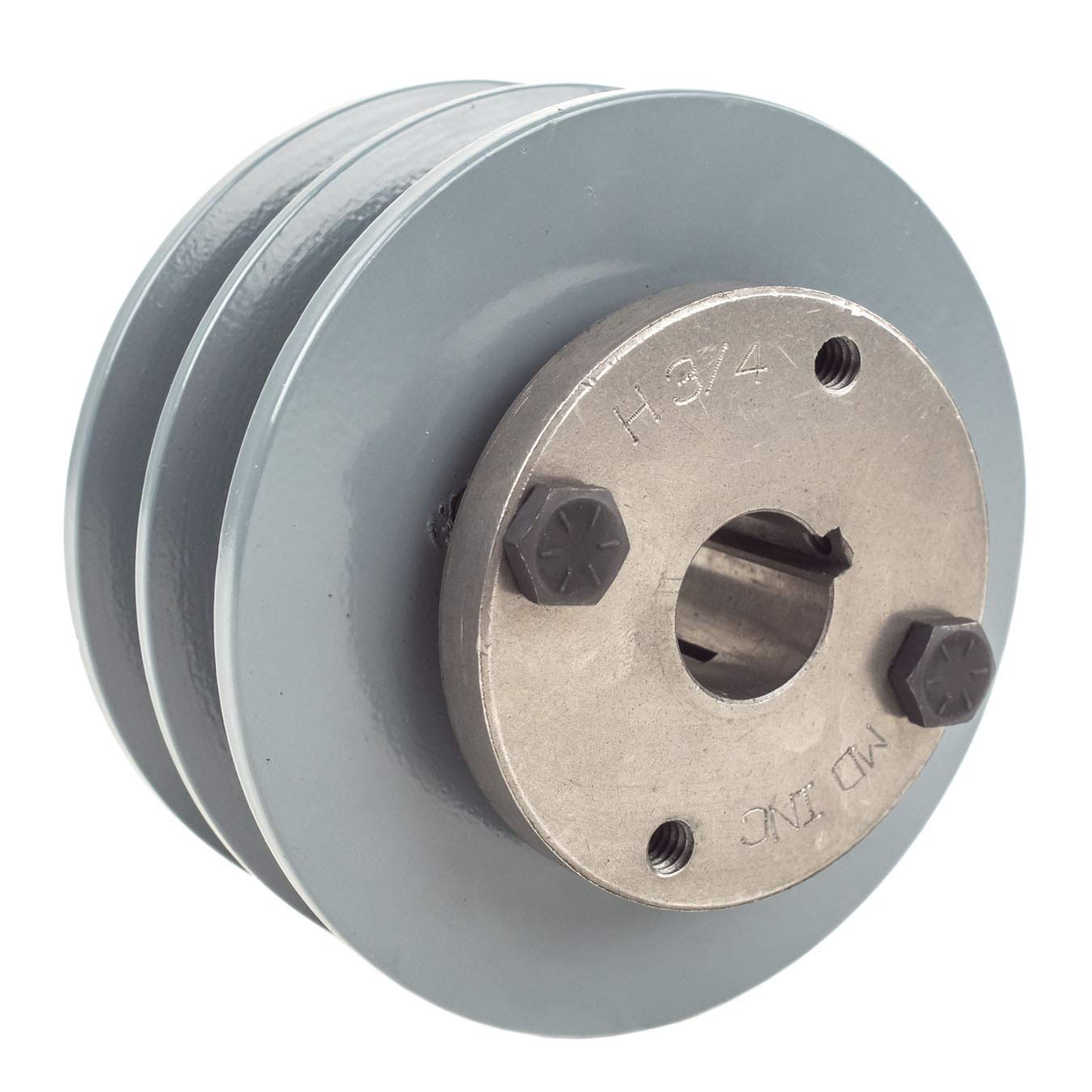 2BK40H Cast Iron 4" Dual Groove Pulley 2 Belt B Section 5L with 3/4" Sheave Bushing