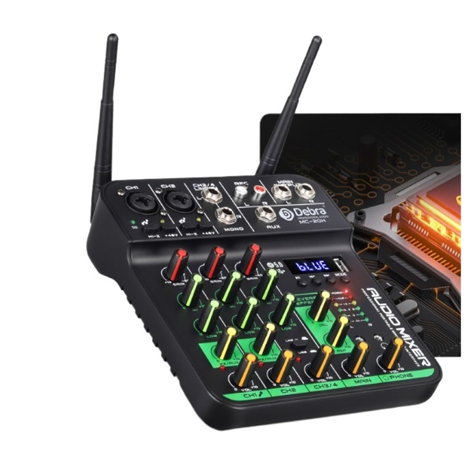 Mixer audio, DJ Console UHF Mixer con scheda Microfono wireless 5V Bluetooth 5.0 for prestazioni di streaming live