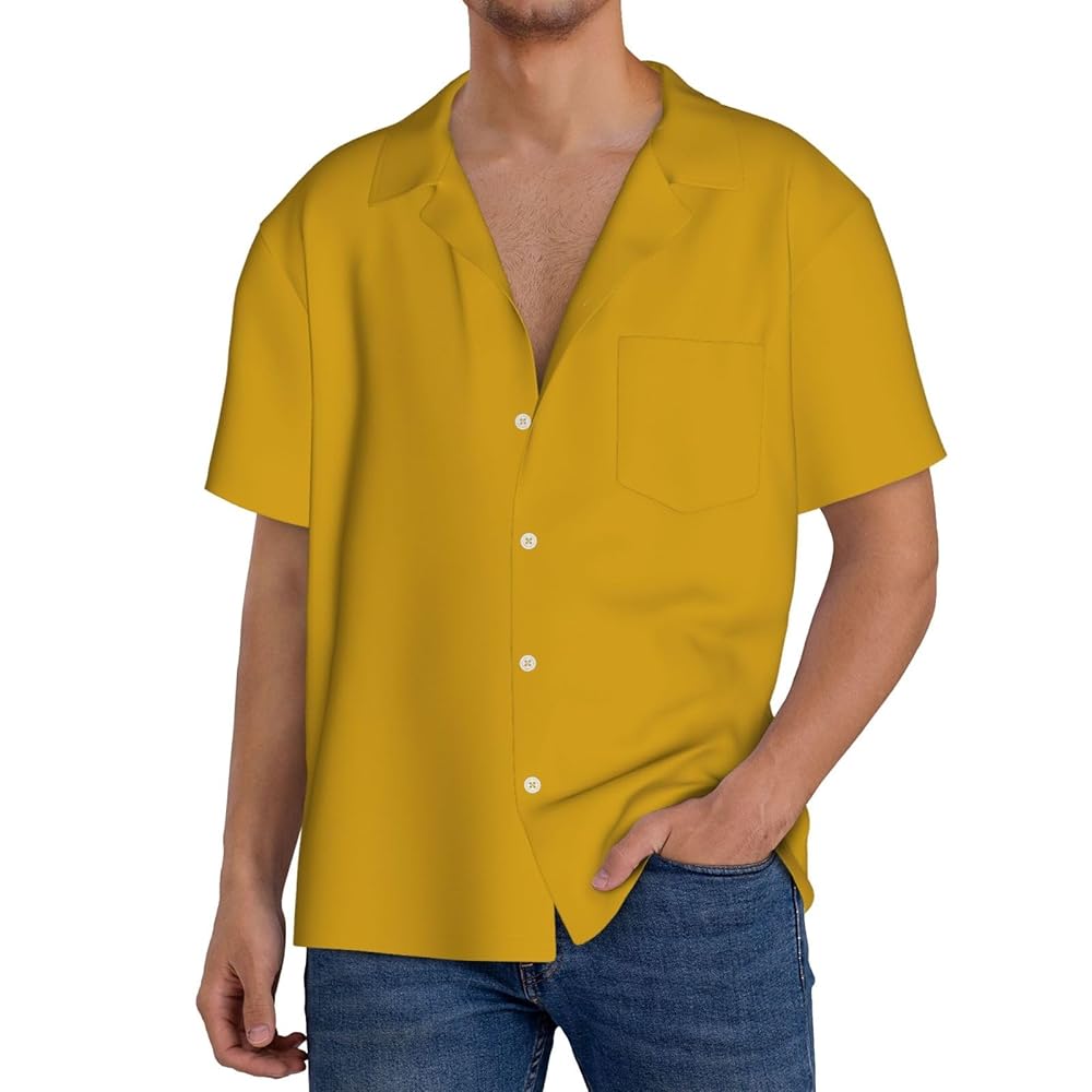DCEHGEW (Mustard Yellow) Men's Casual Shirt, Outdoor Soft