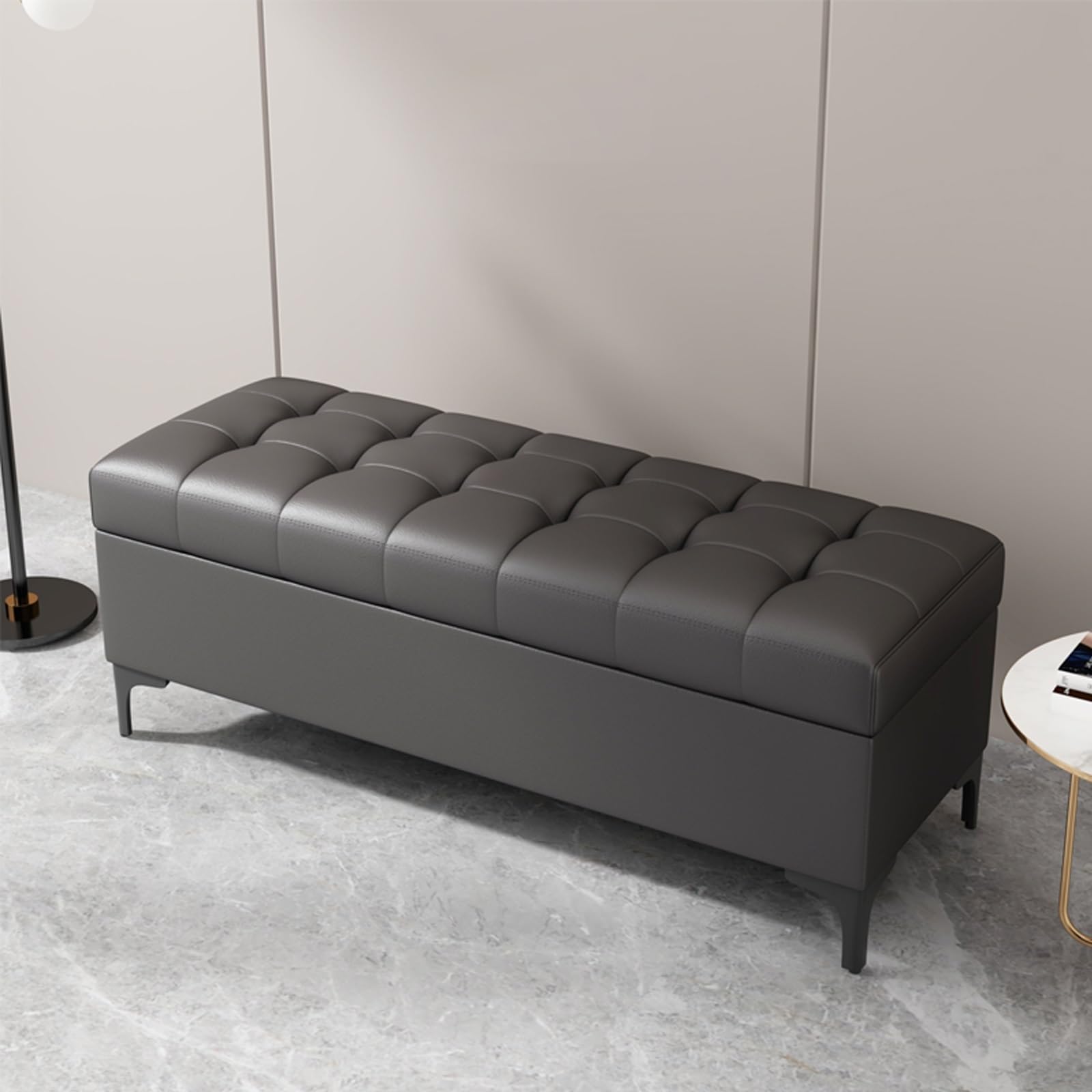 GHFXSCV Multifunctional Rectangular Pouf Storage for Living Room & Bedroom - Stylish Shoe Bench, Footrest & Elegant nizer Solution