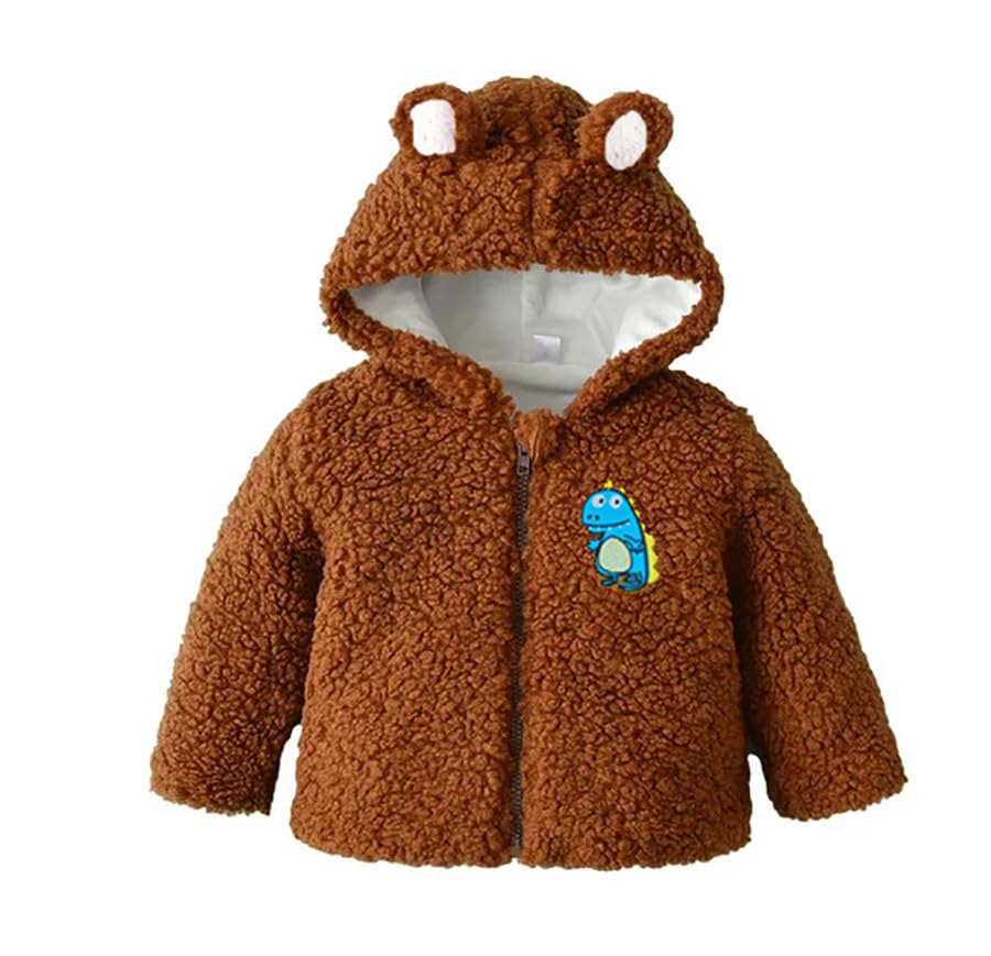 Image of Bold N Elegant Faux Fur Warm Winter Outerwear Hooded Baby Jacket Coat Blanket with Soft Plush Bunny Ear n Tail for Infant Toddler Boy Girl Kids 1yr to 5yr