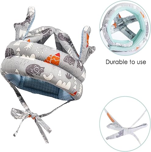 Miniatura 3 de Casco de bebé para gatear y caminar, casco de seguridad ajustable para niños pequeños, forro de algodón transpirable, 0-18 meses