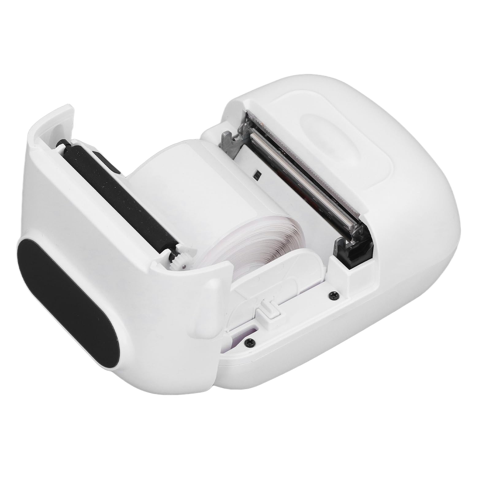 Gonetre Imprimante d'étiquettes thermiques 203 dpi - Imprimante thermique portable rechargeable avec support multilingue - Imprimante thermique portable avec 1 rouleau de papier pour impression en