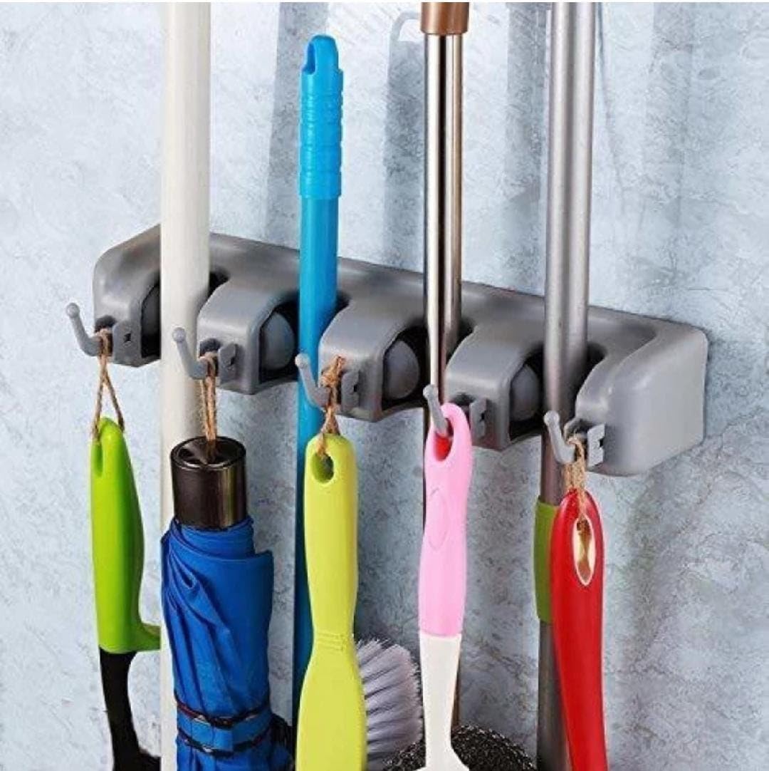 FARU HP Plastic Broom Holder Wall Mounted Mop Holder For Wall Tool Organizer For Home, Garden, Garage. 4 Slot Position With 5 Hooks, Hanging Shelves (B0BWDKJ7GZ) Amazon Price History, Amazon Price Tracker