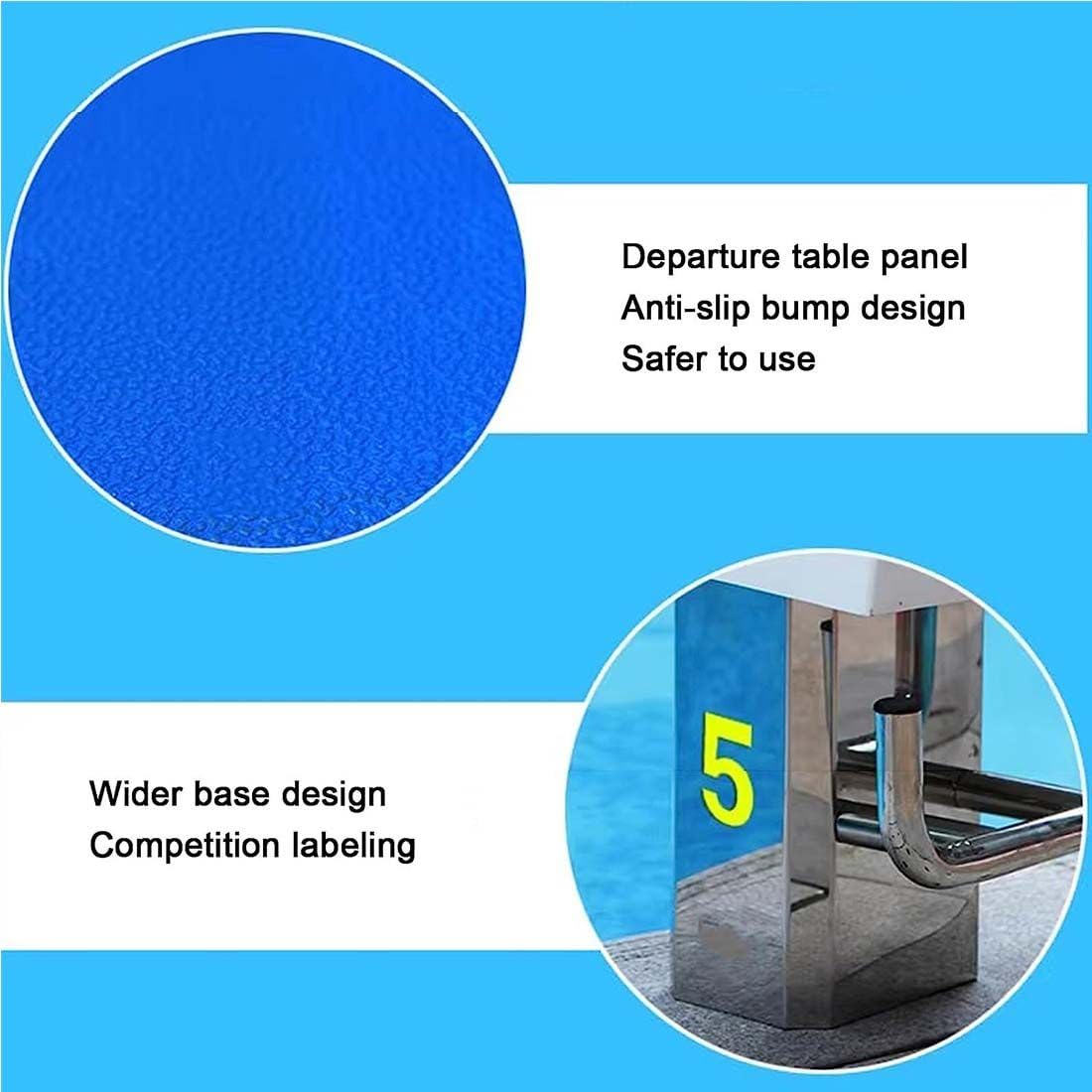 Professionelle Pool-Sprungbretter, rutschfeste Sprungplattform für Schwimmbäder mit Basis aus Edelstahl 304 für Wettkämpfe