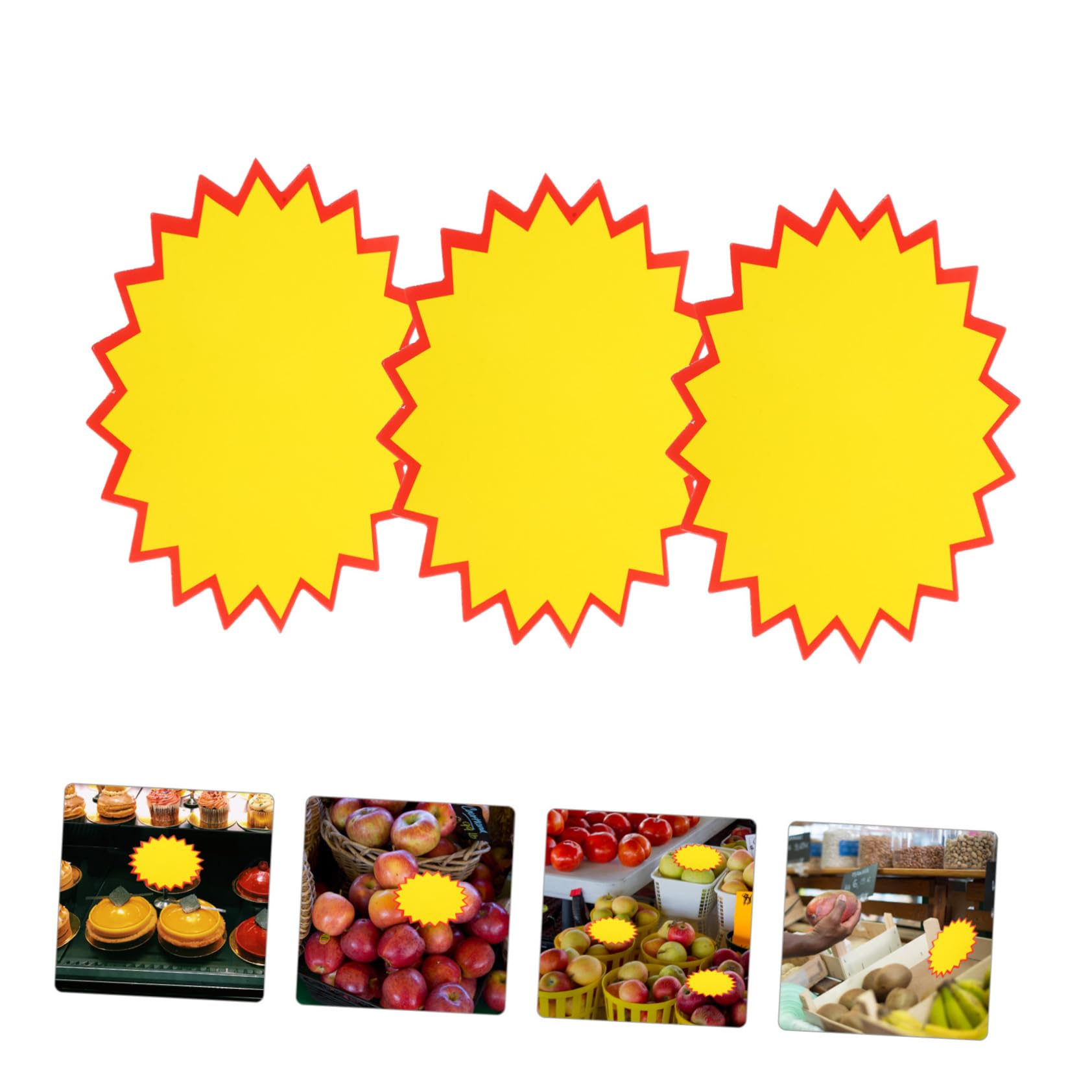 Etiqueta de Precio Publicitaria 200 Piezas Papel Amarillo para Supermercado