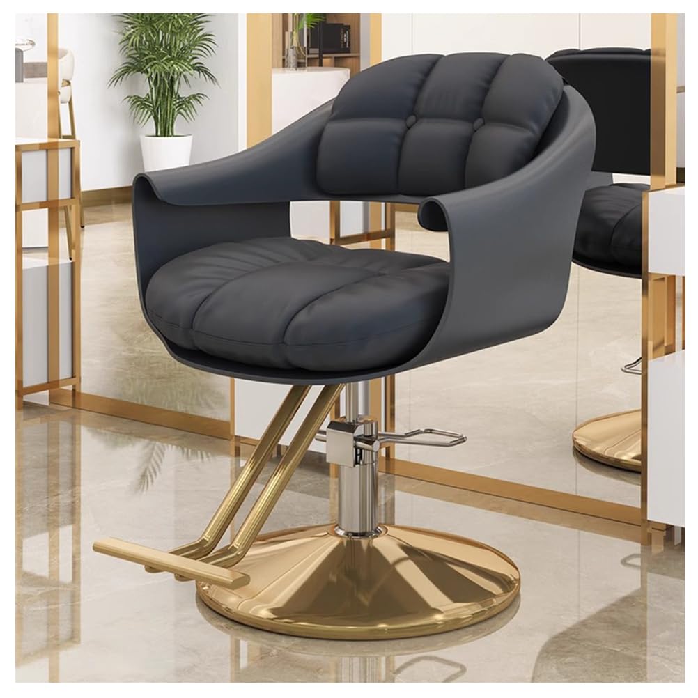 OZBMA Salon Barber Chair, Professional Classic Hydraulic Hairdressing Chair With Adjustable Seat Height, 360° Swivel Haircut Styling for Barbershop Beauty Spa Tattoo Shop,Black,A (Black B)
