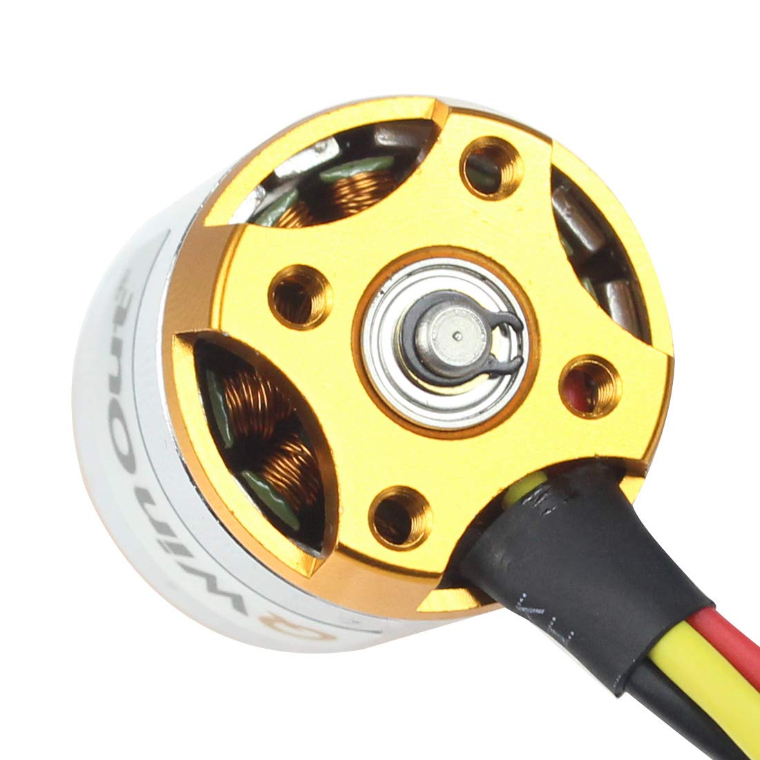 QWinOut A2217 950KV 1250KV 1500KV 2300KV Outrunner Brushless Motor 3-4S with 3.5mm Male Banana Bullet for for DIY RC Drone Kit RC Airplane Aircraft (4 Pcs,1250KV Soldered)