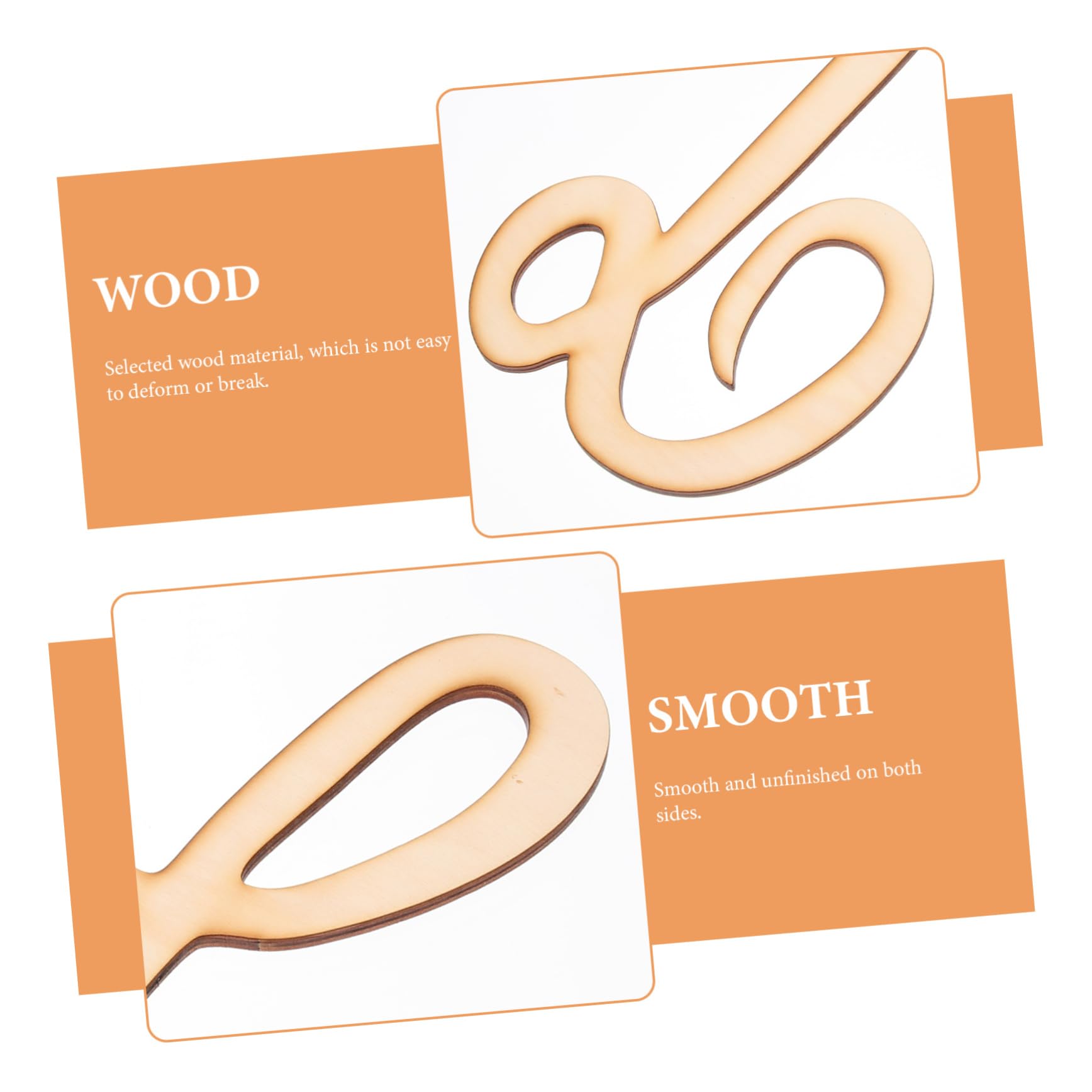 HOODANCOS Cursive l Wood Letter Wall Hanging Unfinished Decor 12 Inches English Alphabet Art Home Decor