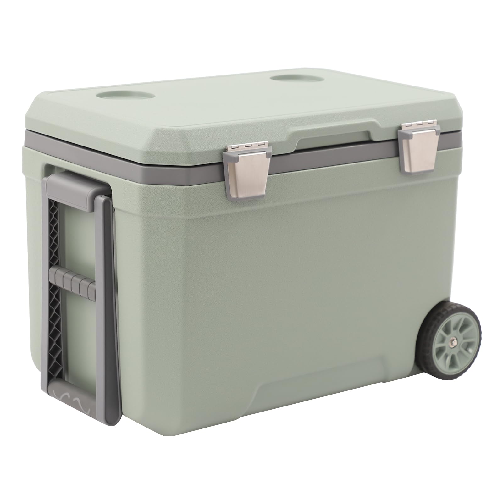 Contenitore refrigerante isolato da 45 l, 38 x 57,8 x 41 cm, portatile, con manico e ruote, a prova di perdite, per il noleggio del ghiaccio, per bevande e alimenti, per campeggio, picnic, spiaggia