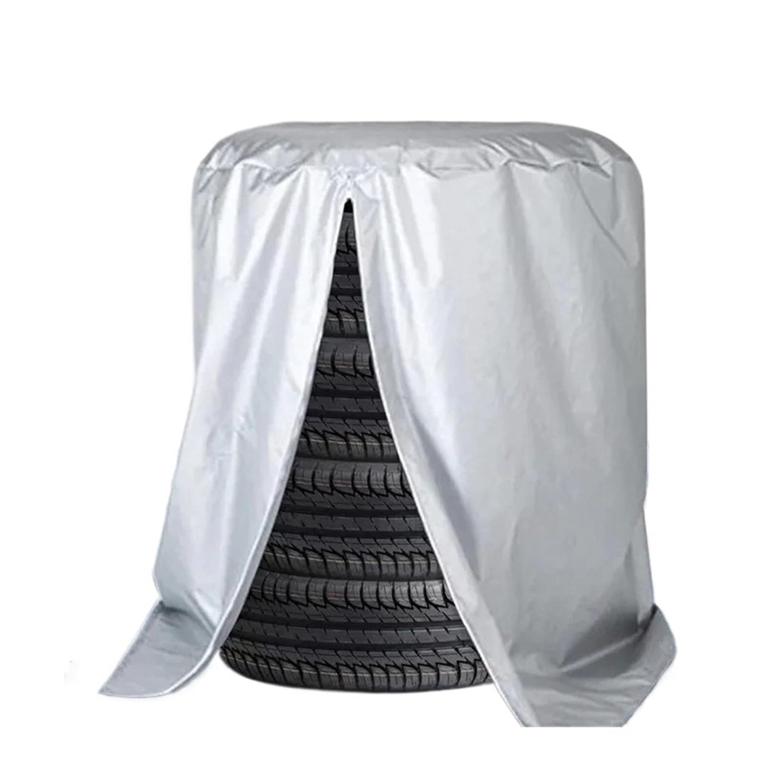 Borsa Pneumatici Copertura for Pneumatici for Auto, capacità 4 Pneumatici, Borsa portaoggetti in Poliestere 210D, Grande capacità, for Esterni(Silver73x110cm)