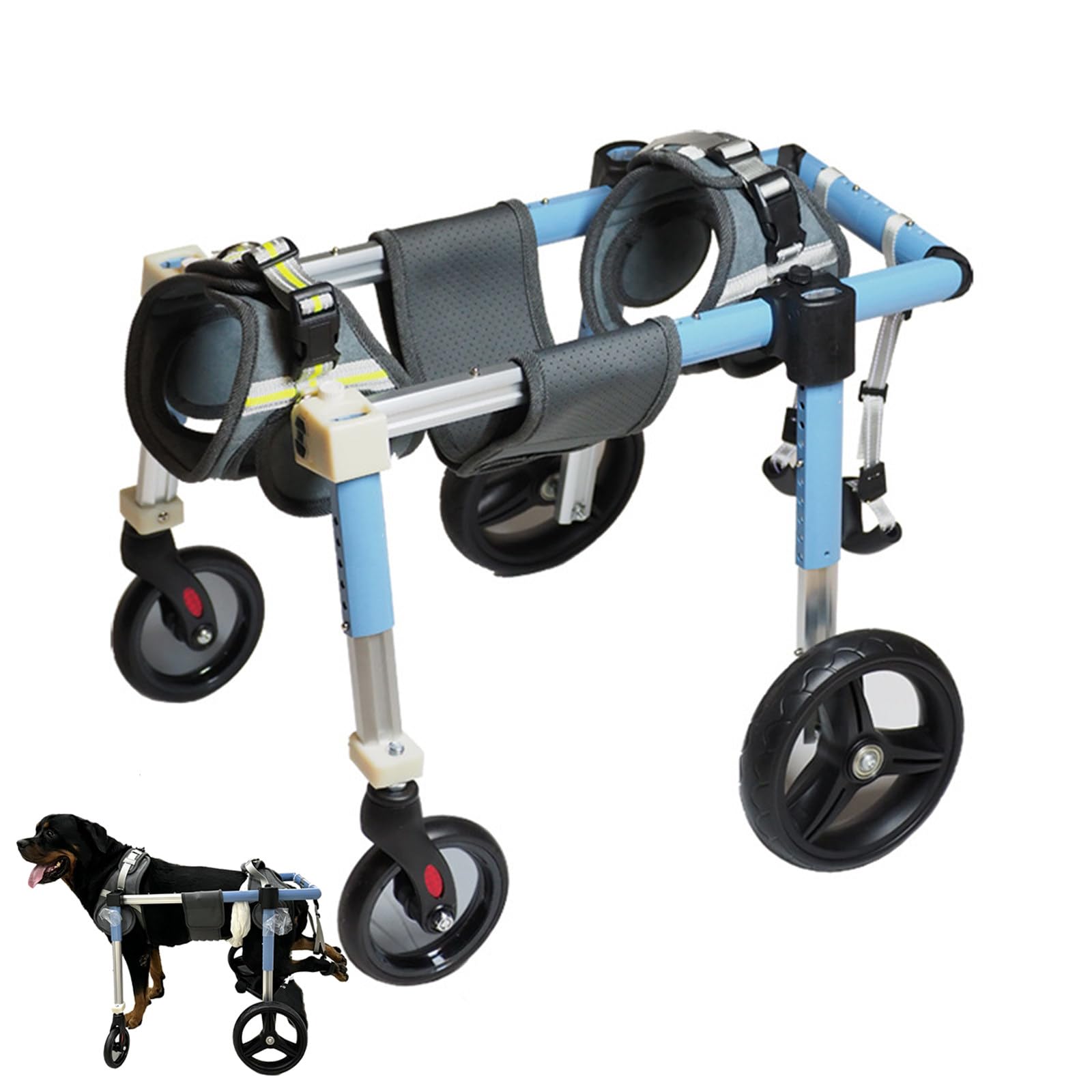 WhFKLca Adjustable Dog Wheelchair XS-4Wheels