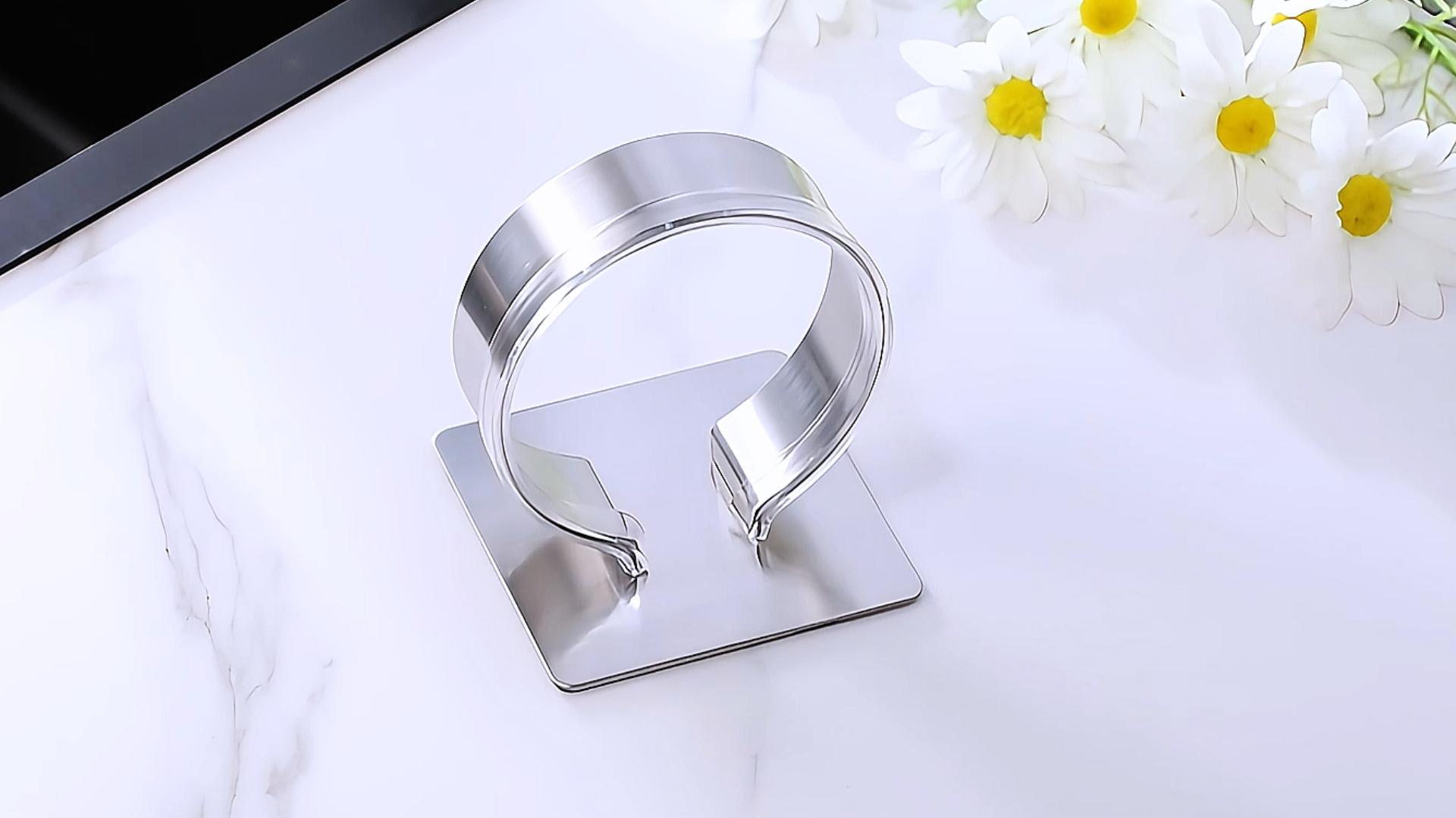 Supporto Per Asciugacapelli A Parete In Acciaio Inox: Porta Asciugacapelli Con Gancio E Viti, Salvaspazio Per Bagno, Doccia, Palestra - 4