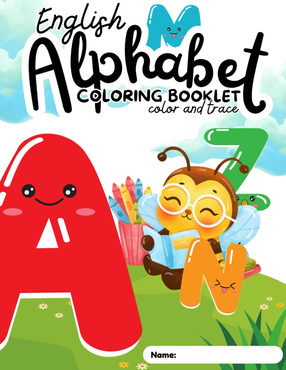 English Alphabet Coloring and Tracing Book for Kids: Color and Trace Letters A–Z with Animals | Preschool & Kindergarten Learning Workbook