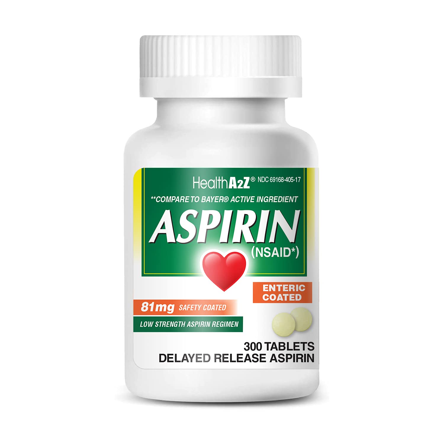 Buy A2Z Aspirin 81mg (300 s), Low Strength, Enteric Coated Online at