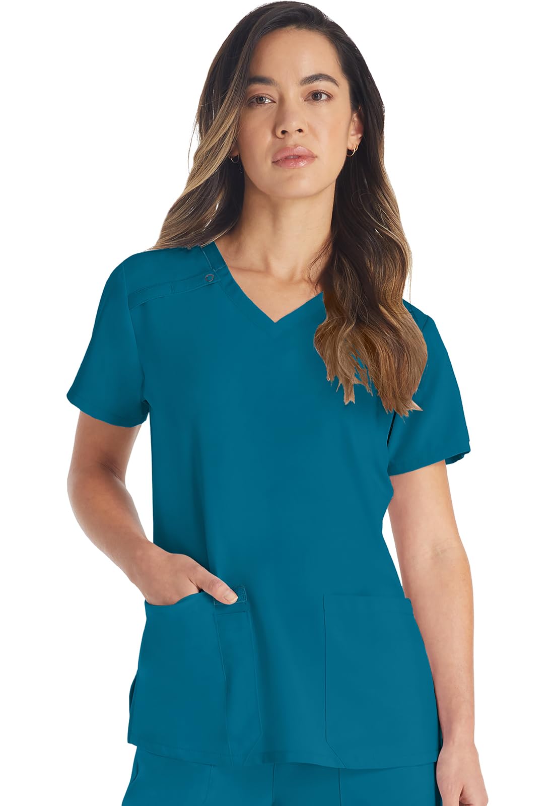 Dickies Women's Scrub Top V-Neck Top with 2 Pockets, Moisture Wicking and 360° Stretch Fabric - DK615