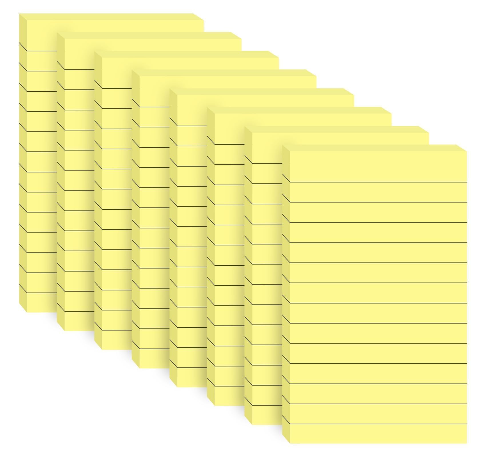 Photo 1 of Agoer Lined Sticky Notes, 3x5 Inches, Yellow Horizontal Line, 400 Sheets