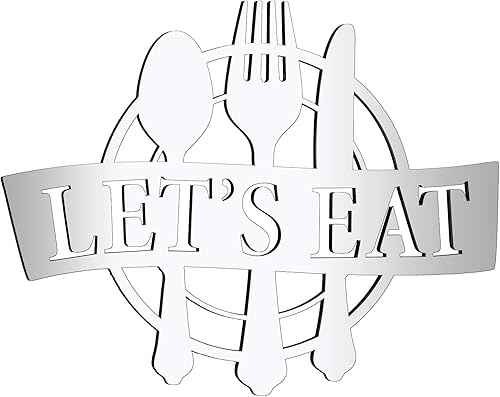 Letrero de cocina con texto en 3D, espejo decorativo moderno para el hogar, decoración de pared recortada para cocina o comedor (moderno)