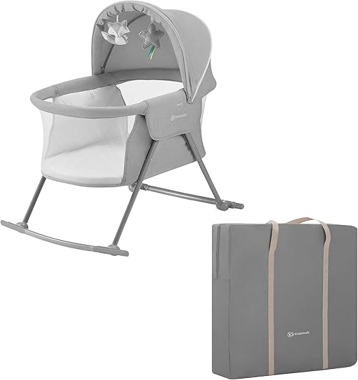 Kinderkraft Baby Crib 3 in 1 LOVI, Cradle, Travel Cot, Rocker, Easy Folding and Unfolding