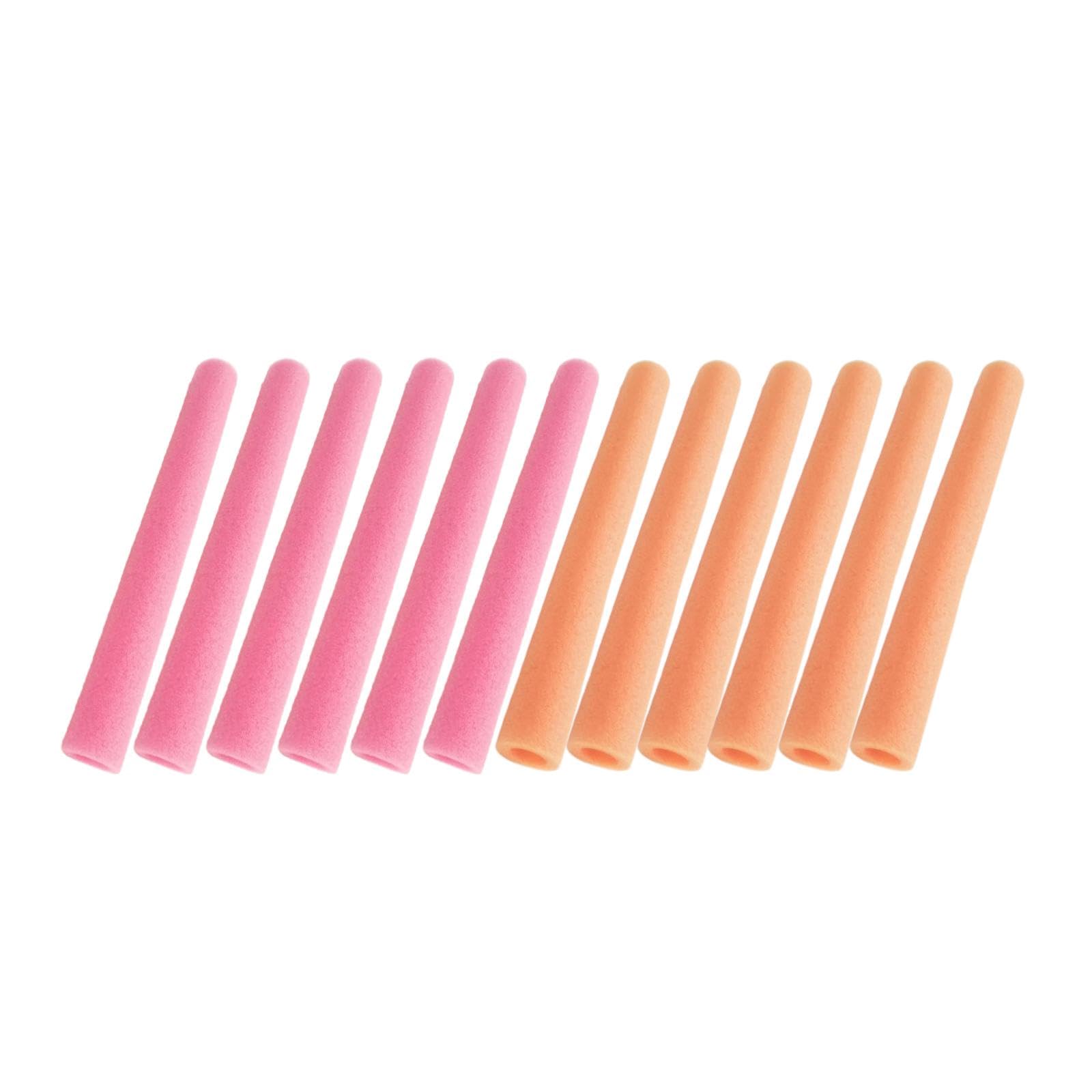 Perfeclan 12 Pcs Trampoline Poles Foam Enclosure Sleeves Padding Protector Covers, Adjustable Replacement Anti-Collision for Jumping Bed Accessories Foam Railing Fence Pole, Pink Orange