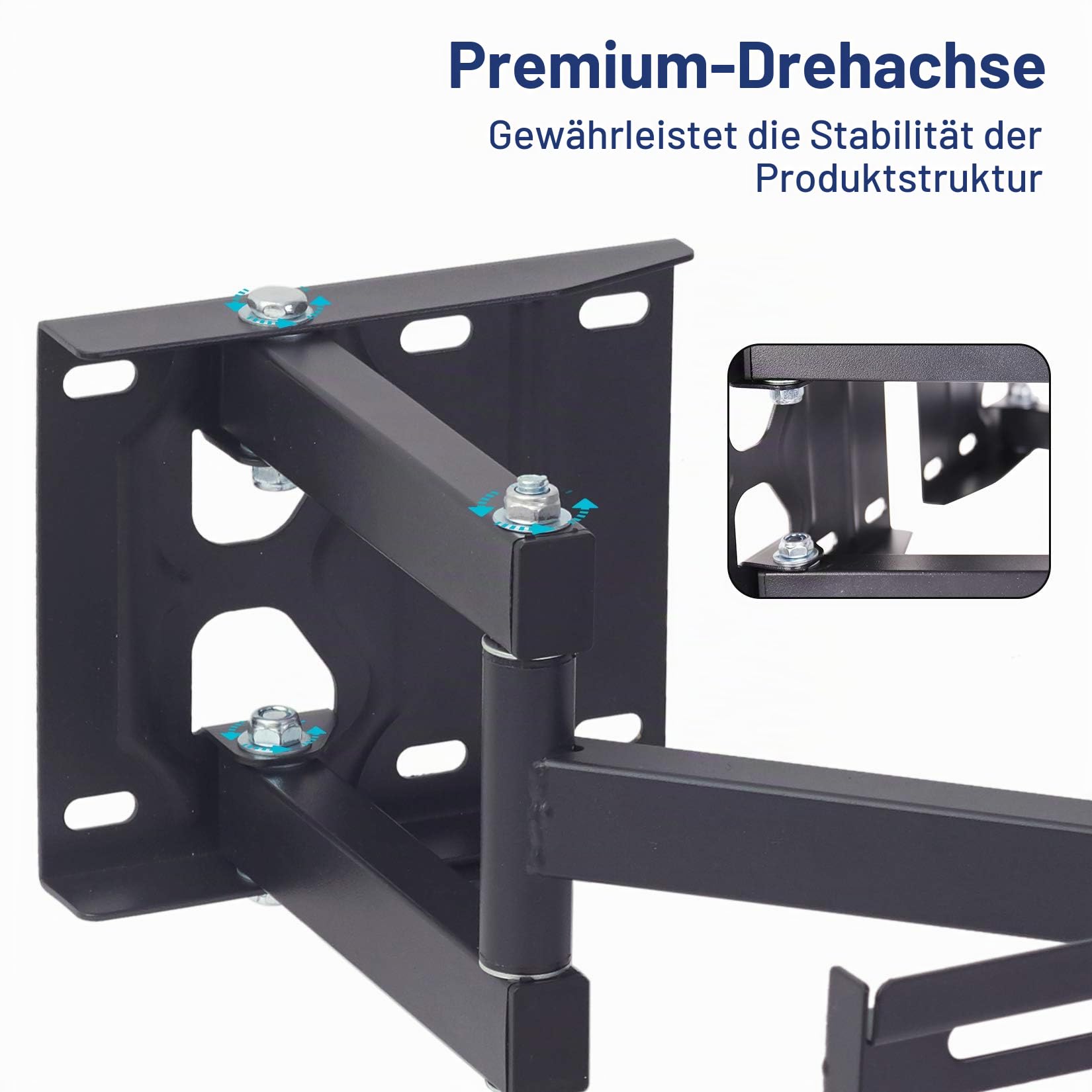 TV Wandhalterung Eckmontage, Schwenkbar Neigbar für LED LCD Plasma Fernseher von 32" - 65" Max 45Kg VESA 600x400