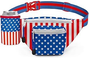 Tipsy Elves American Flag Fanny Packs with Drink Holder