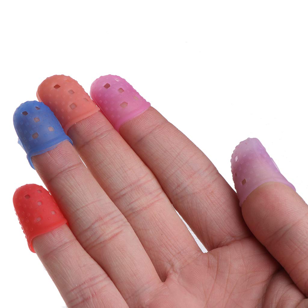 1/5Pcs Protège-doigts en silicone pour couture, tricot et crochet, manchons pour doigts, antidérapants