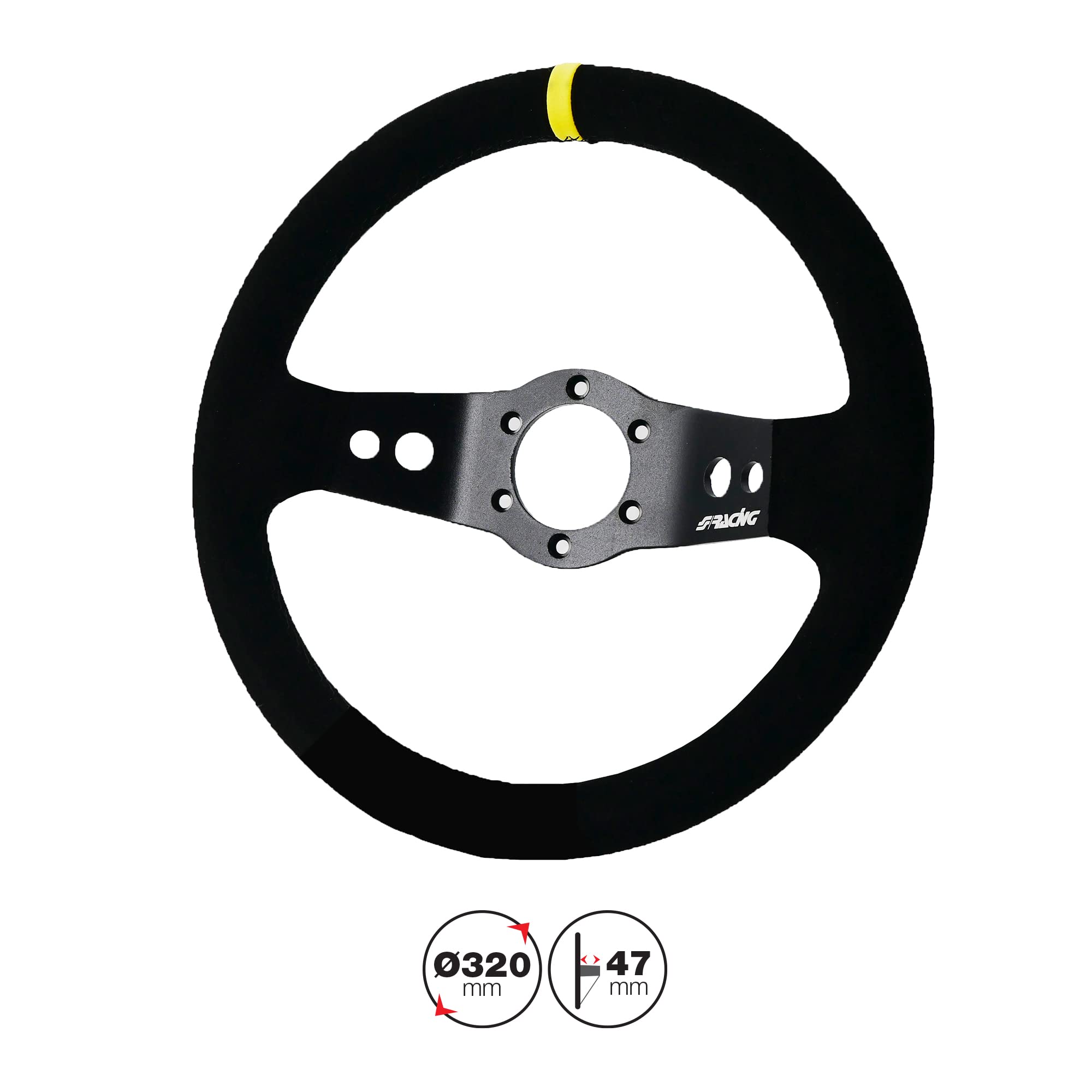 Simoni Racing RALLY Volante Sportivo Rally 320 Universale, Camoscio Nero