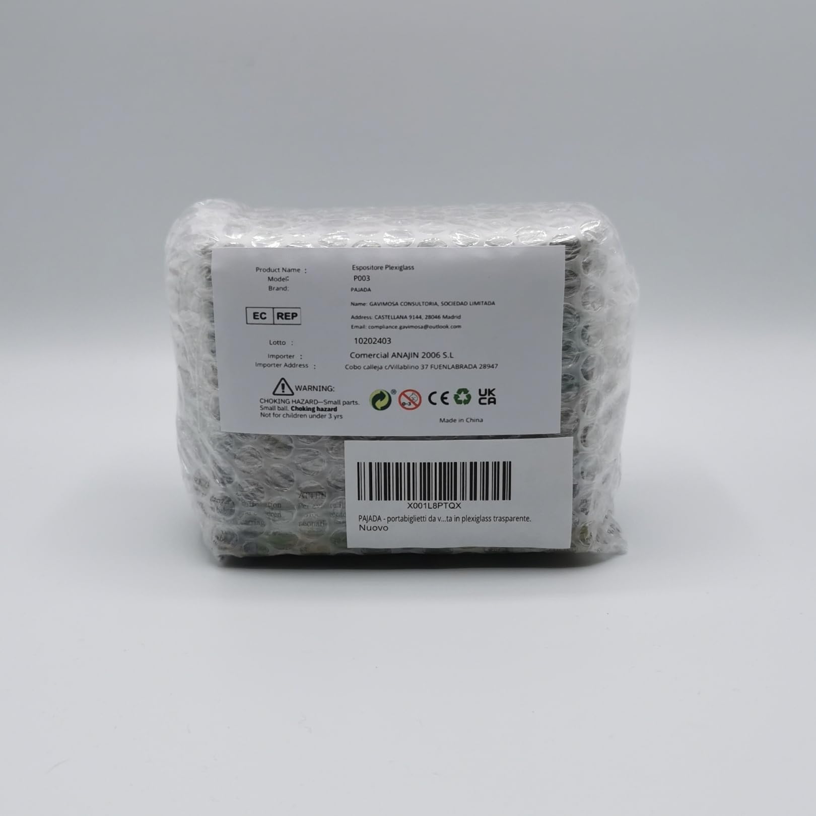 Portabiglietti da visita da scrivania in Acrilico trasparente, Pack da 3, espositore