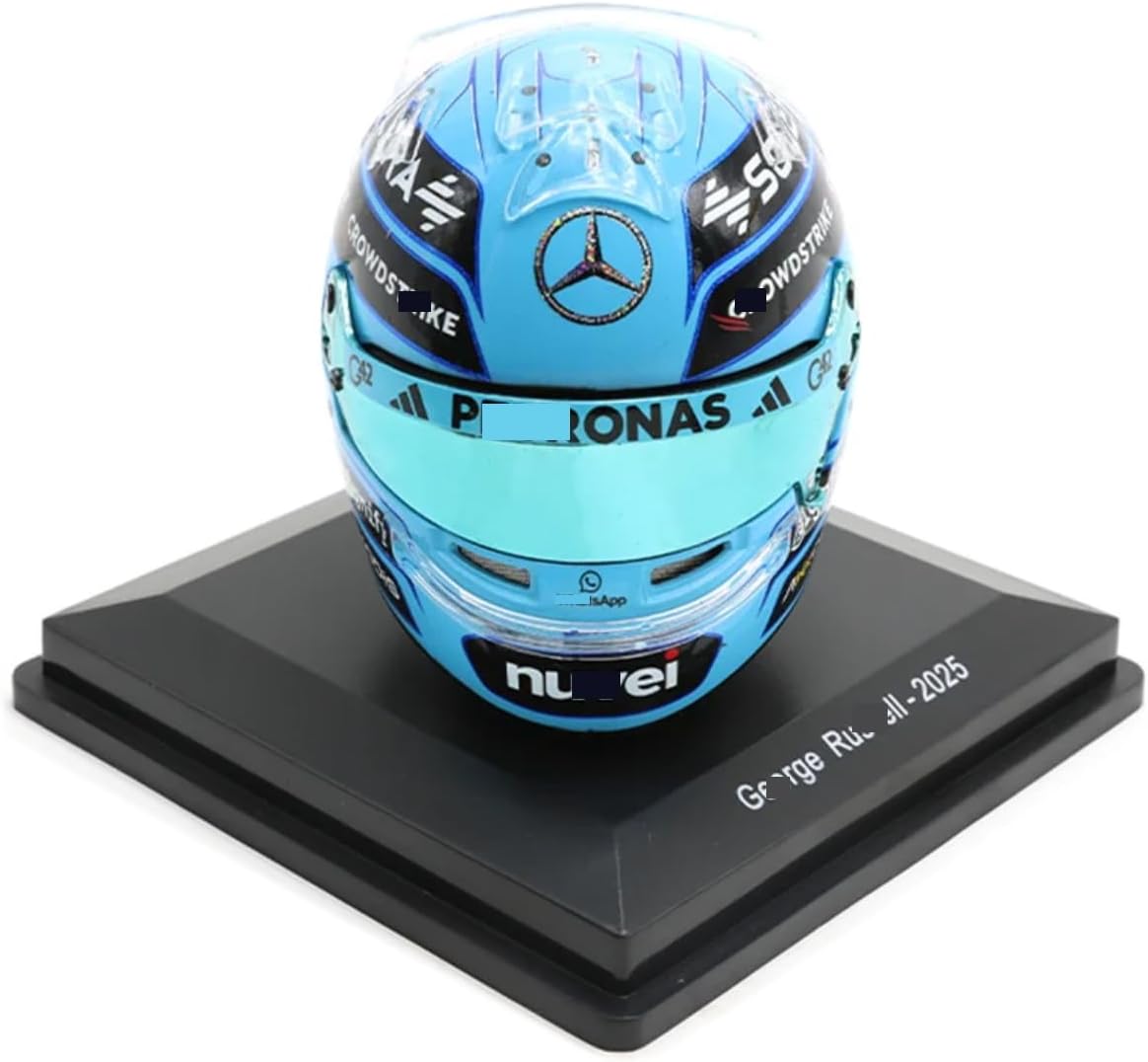 HTLNUZD 2025 1/5 F1 Mini Helmet for Abu Dhabi Russell Regular Simulation Miniature Resin Helmet Model Custom Collectible Gift