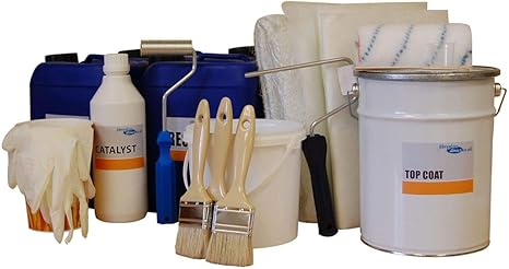 Image 5sqm Fibreglass/GRP Pond Kit - Olive Topcoat, Lloyds Resin, Fibreglass Matting & Tools Image 5sqm Fibreglass/GRP Pond Kit - Olive Topcoat, Lloyds Resin, Fibreglass Matting & Tools