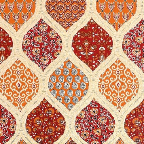 Image of Pure Cotton Single Bedsheet with 1 Pillow Cover, 220 TC Premium Jaipuri Bedsheet for Single Bed | 60x90 Inch - Multicolor Floral Print
