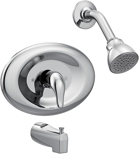 Moen Chateau L2369EP - Grifo de ducha cromado de un solo mango Posi-Temp, válvula incluida, L2369EP