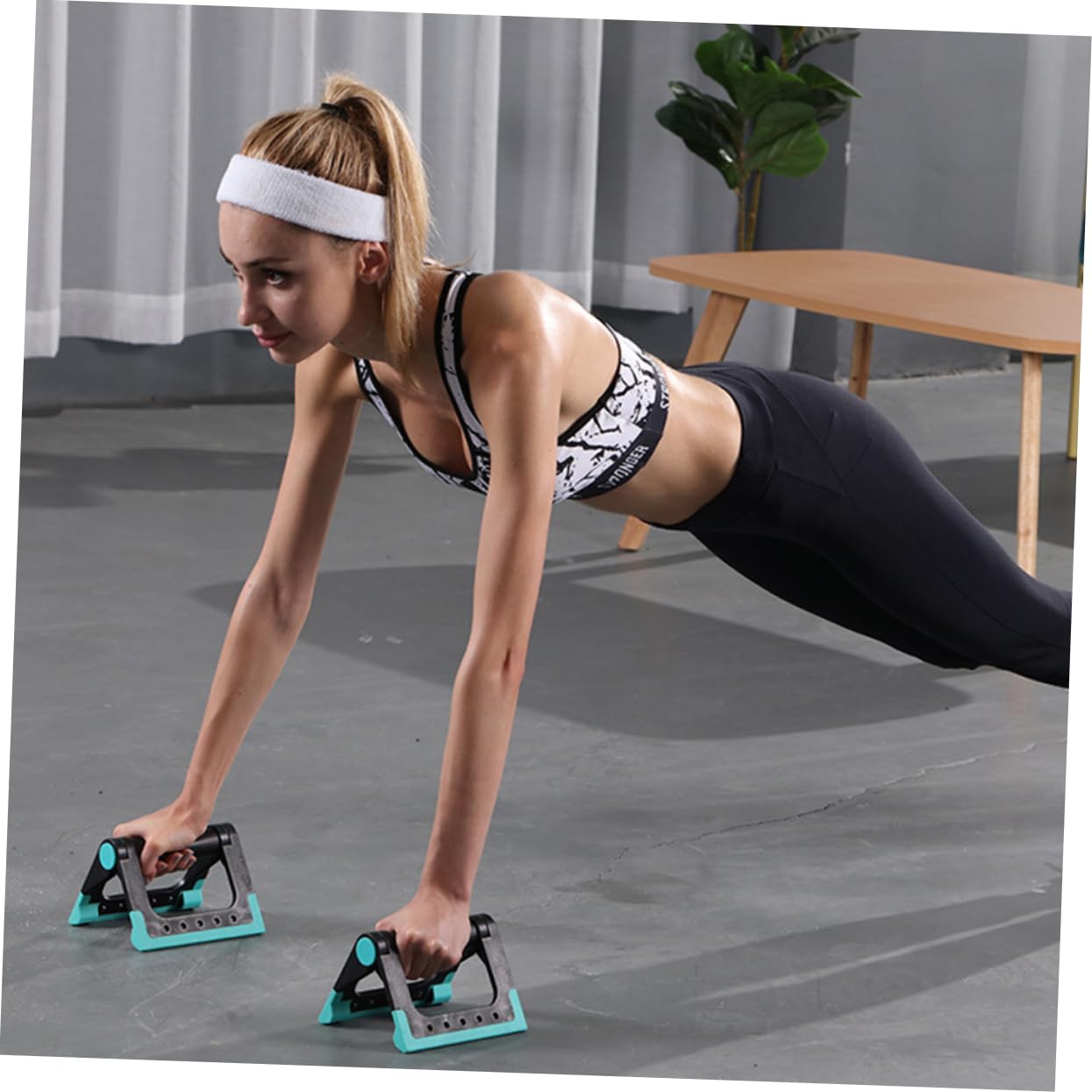 ifundom 1 Pair Indoor Exercise Rack Comfortable Handle Design Lightweight Fitness Apparatus for Home Workouts Durable Tpr Base for Stability and Floor Protection