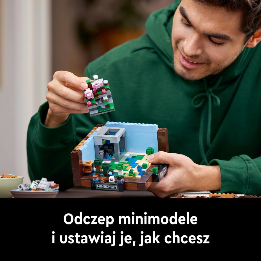 LEGO Minecraft Stół warsztatowy, Zestaw dla Dorosłych Fanów z Okazji 15-lecia Powstania Gry, Zawiera 8 Postaci, w tym: Steve, Alex i Moby, Pomysł na Prezent dla Gracza, dla Mężczyzny i Kobiety, 21265