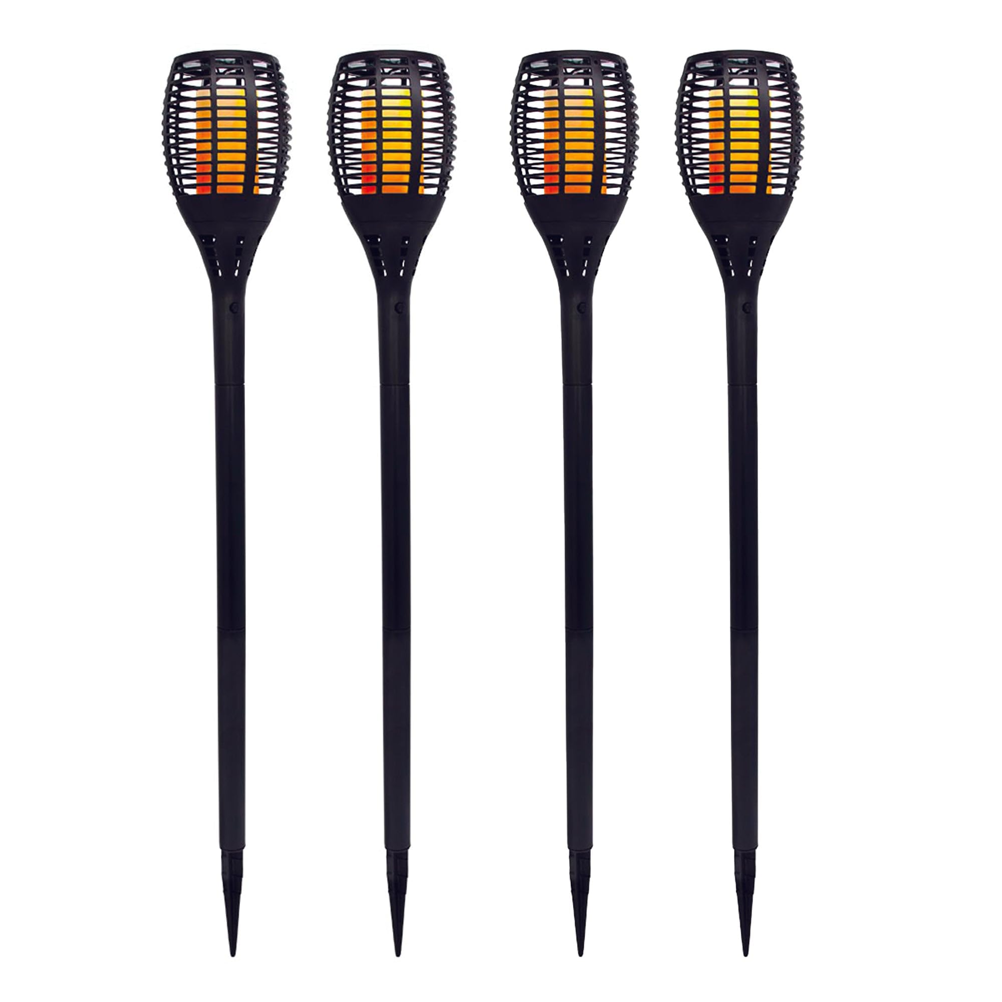 Lumisky 4 Mini-Solarfackeln mit Flammeneffekt, LED, warmweiß, 4 x Mini Maity Sun H70 cm