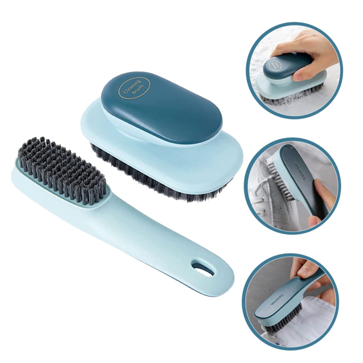 PACKOVE 3 Set Spazzole Di Scarpe Setola Macchia Lavanderia Difficile Spazzoli Per Le Calzature Pennello Per Il Bucato Pulizia Del Pennello Per Scrub Spazzola Per Vestiti Abs 2 Pezzi*3