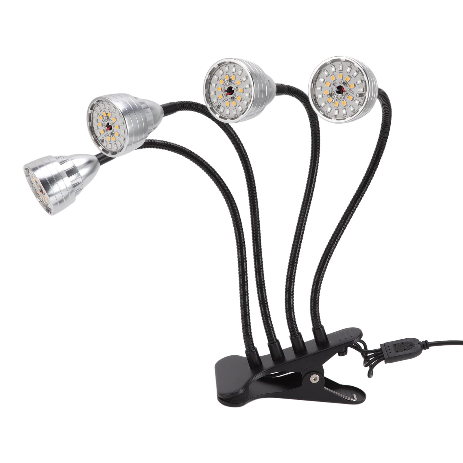 YWBL-WH Luz de Cultivo LED, Lámpara para Plantas de Aluminio con 4 Cabezas